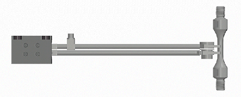 The extensometer arms can reach up to 180mm into a thermal enclosure